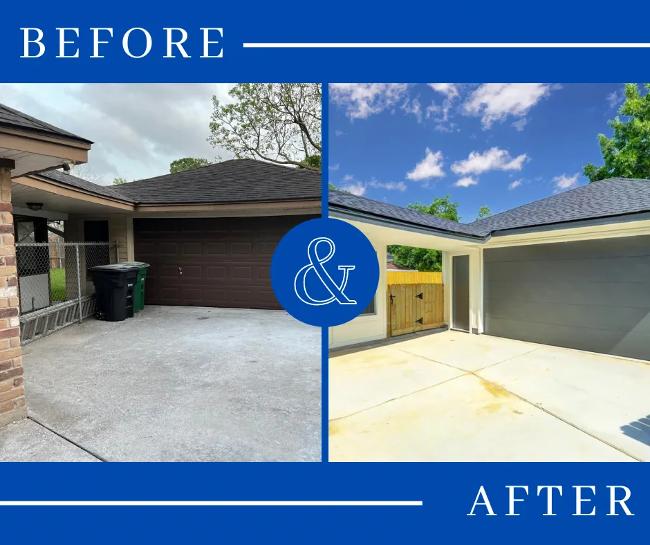 Garage and driveway, before and after (photo 4 of 7)